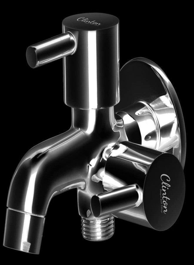 Clinton Turbo Brass 2 in 1 Bib Tap Faucet with Wall Flange - Image 2